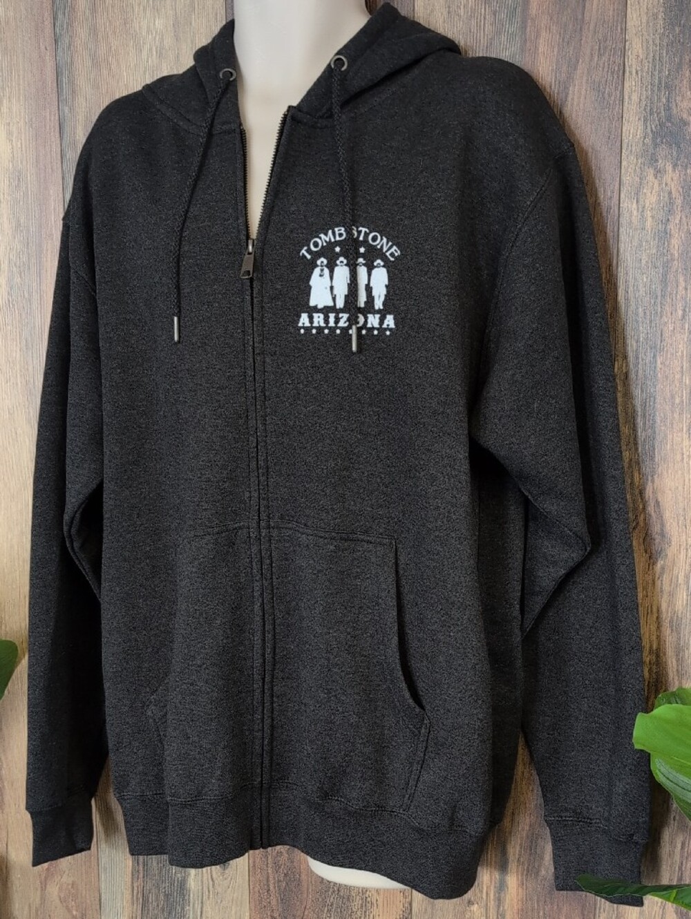 Zuni Sportswear Tombstone Charcoal Full Zip-Up Hoodie Jacket XL         659A